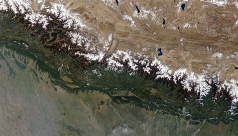 satellite view of nepal.